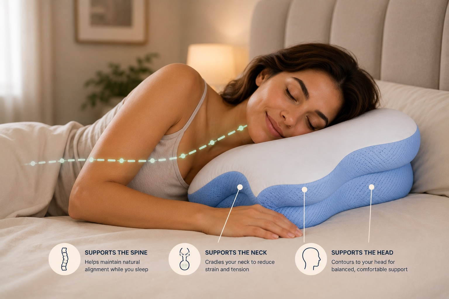 Designed for side and back sleepers